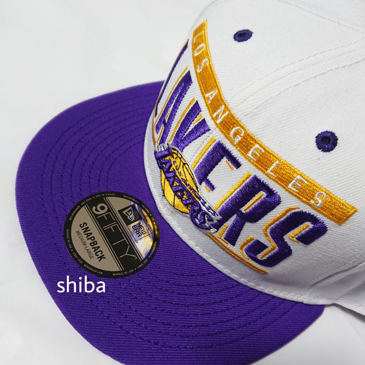 NEW ERA ニューエラ 正規品 キャップ 帽子 9FIFTY LA レイカーズ レトロ バスケ NBA 白 紫 八村塁 M/L