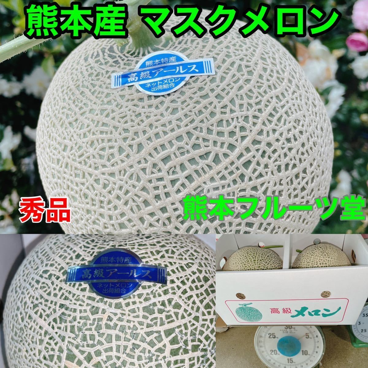 贈答品！熊本産 アールスメロン【秀品2玉4L約4.8k箱込】熊本フルーツ堂14_イメージ画像