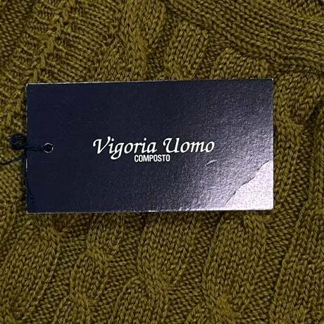 ☆1円スタート 売切り☆ M114ろ Vigoria Uomo 新品 タグ付き ニット セーター ウール 100％ ケーブルニット 長袖 秋冬 メンズ Lサイズ_画像6