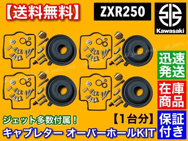 【送料無料】ZXR250 / バリオス 250【キャブレター オーバーホール キット】 メインジェット スロージェット ダイヤフラム ニードルバルブ_画像1