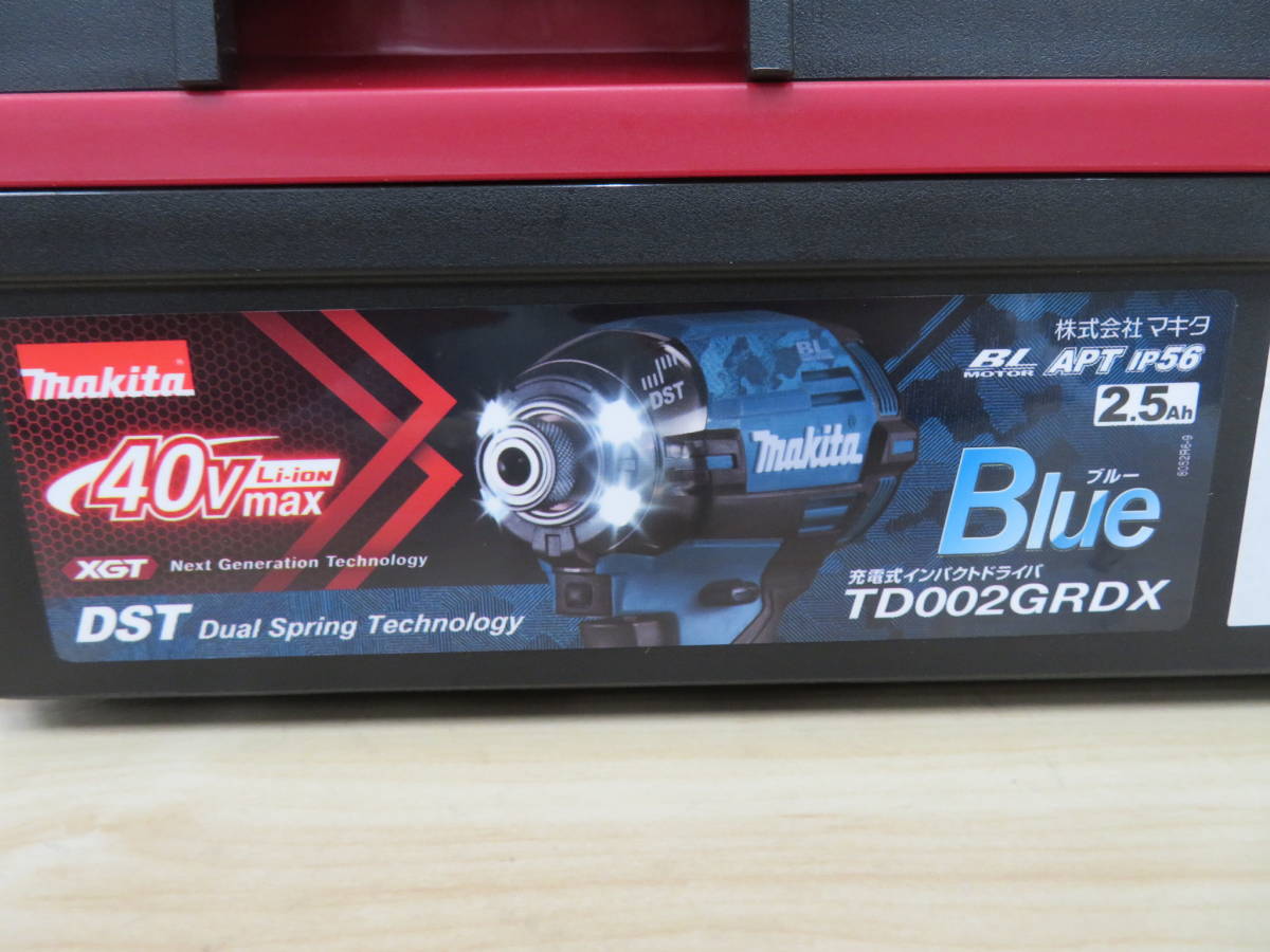 ①未開封 makita 充電式インパクトドライバ TD002GRDX 40V max 2.5Ah Blue マキタ インパクト ドライバー 激安1円スタート_画像1