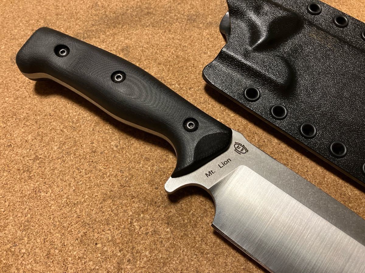 WORK TUFF GEAR Mt.Lion Bohler K329 Fixed Blade Black G10 Handle Kydex Sheath ワークタフギア 中古極上美品良品 _画像6