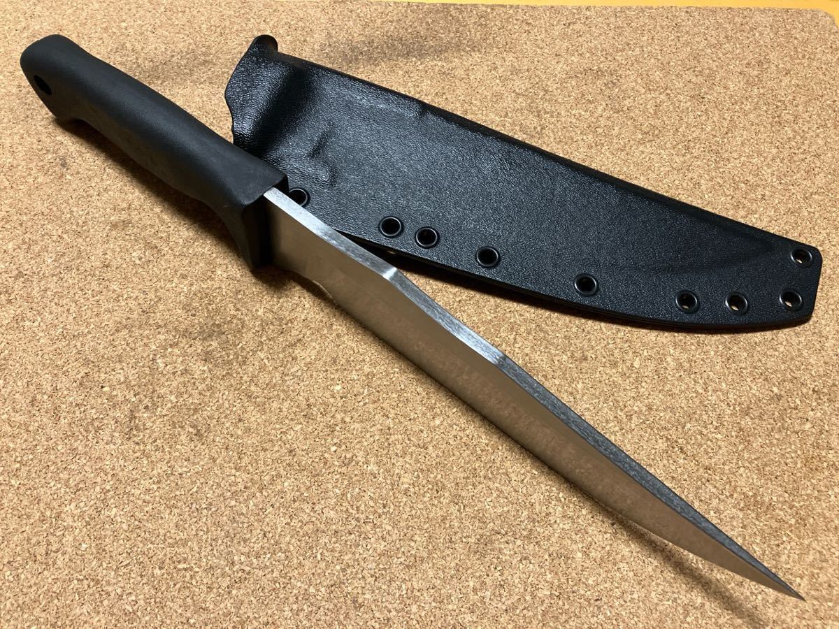 BUSSE SYKCO Scrap Yard Knife Company DB-322 FIGHTER SR-101 Steel Blade Black Resiprene C Handle w/BuyBrown Kydex Sheath 中古良品_画像6
