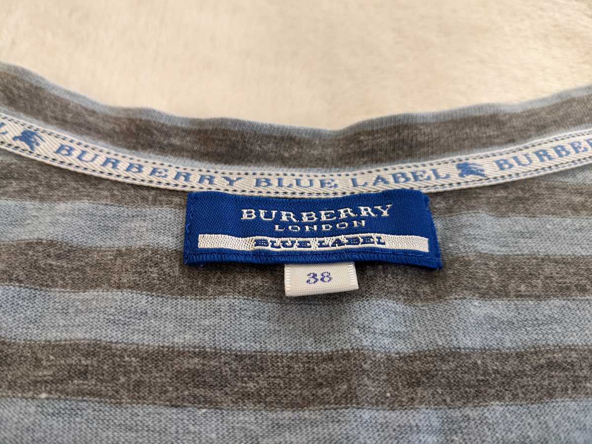 バーバリー ブルーレーベル ワンピース 38 M 五分袖 BURBERRY BLUE LABEL ボーダー チュニック used三陽商会 検索長袖パーカーカーディガン