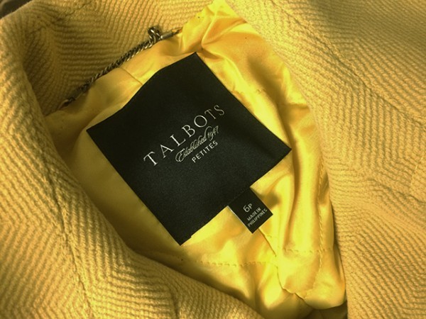 ◆TALBOTS PETITES タルボット◆ハーフコート◆イエロー からし色◆_画像3