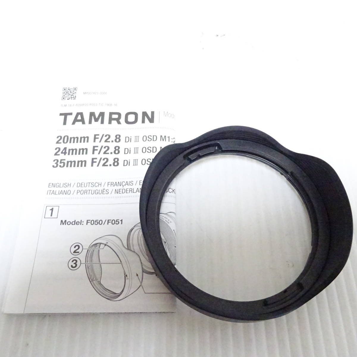 【2206842/191/mrrz】TAMRON 20mm F/2.8 Di Ⅲ OSD M1：2 カメラレンズ 動作未確認 60サイズ発送同梱不可_画像9