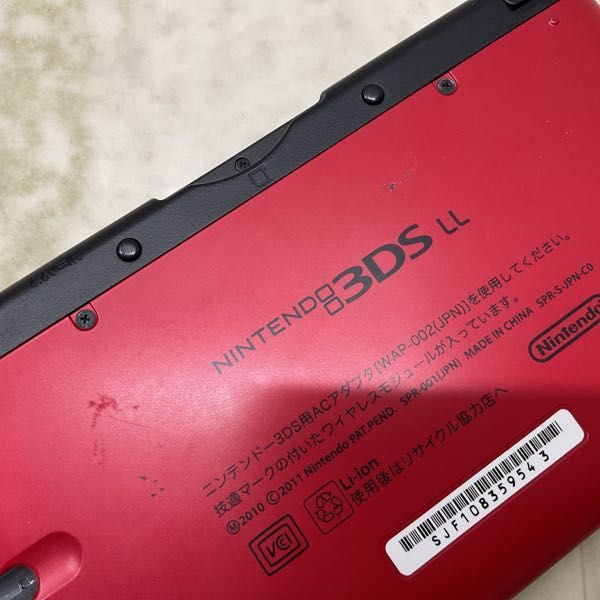 1円〜 欠品 動作確認/初期化済 箱無 ニンテンドー3DS LL SPR-001(JPN) 本体 レッド×ブラック_画像10