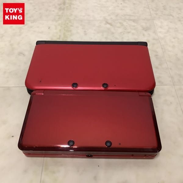 1円〜 動作確認済 初期化済 欠品 箱無 3DS CTR-001 JPN 本体 メタリックレッド、3DS LL SPR-001 JPN 本体 レッドXブラック_画像1