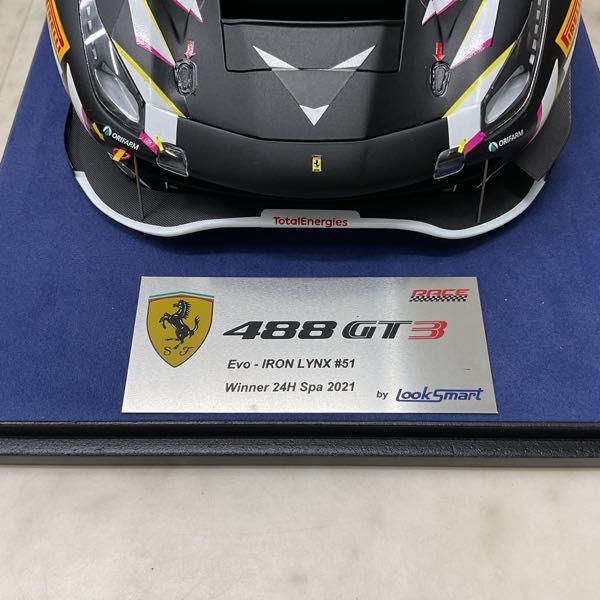 1円〜 破損 LOOKSMART 1/18 フェラーリ 488 GT3 Evo IRON LYNX Winner 24H Spa 2021_画像4