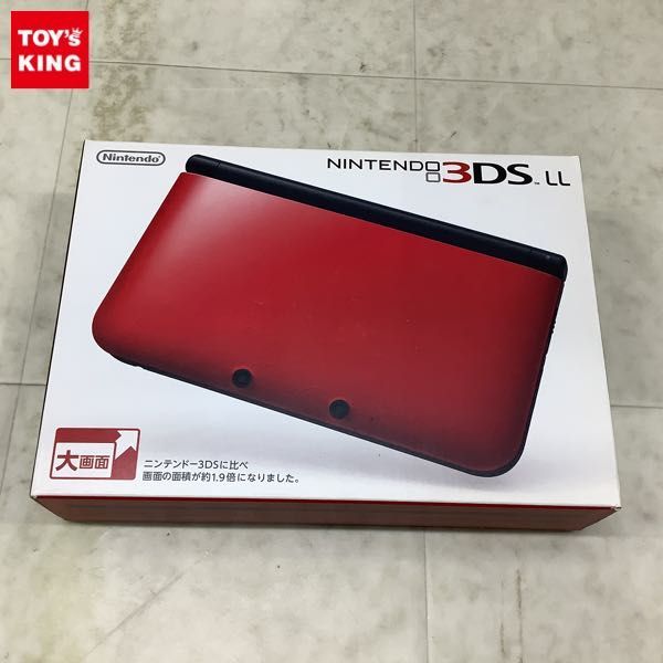 1円〜 欠品 動作確認/初期化済 ニンテンドー3DS LL 本体 SPR-001(JPN) レッド×ブラック_画像1