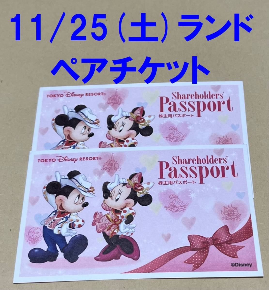 11月25日(土)ディズニーランド チケット2枚 11/25パスポート_画像1