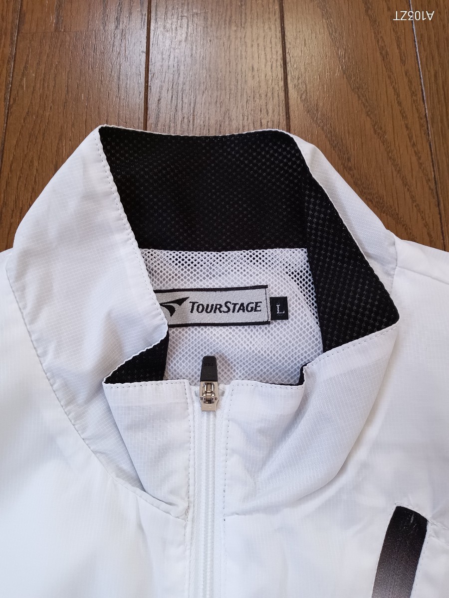 [ secondhand goods ]TOURSTAGE Tour Stage polyester 100% full Zip the best white black left hem Mark embroidery equipped men's size L