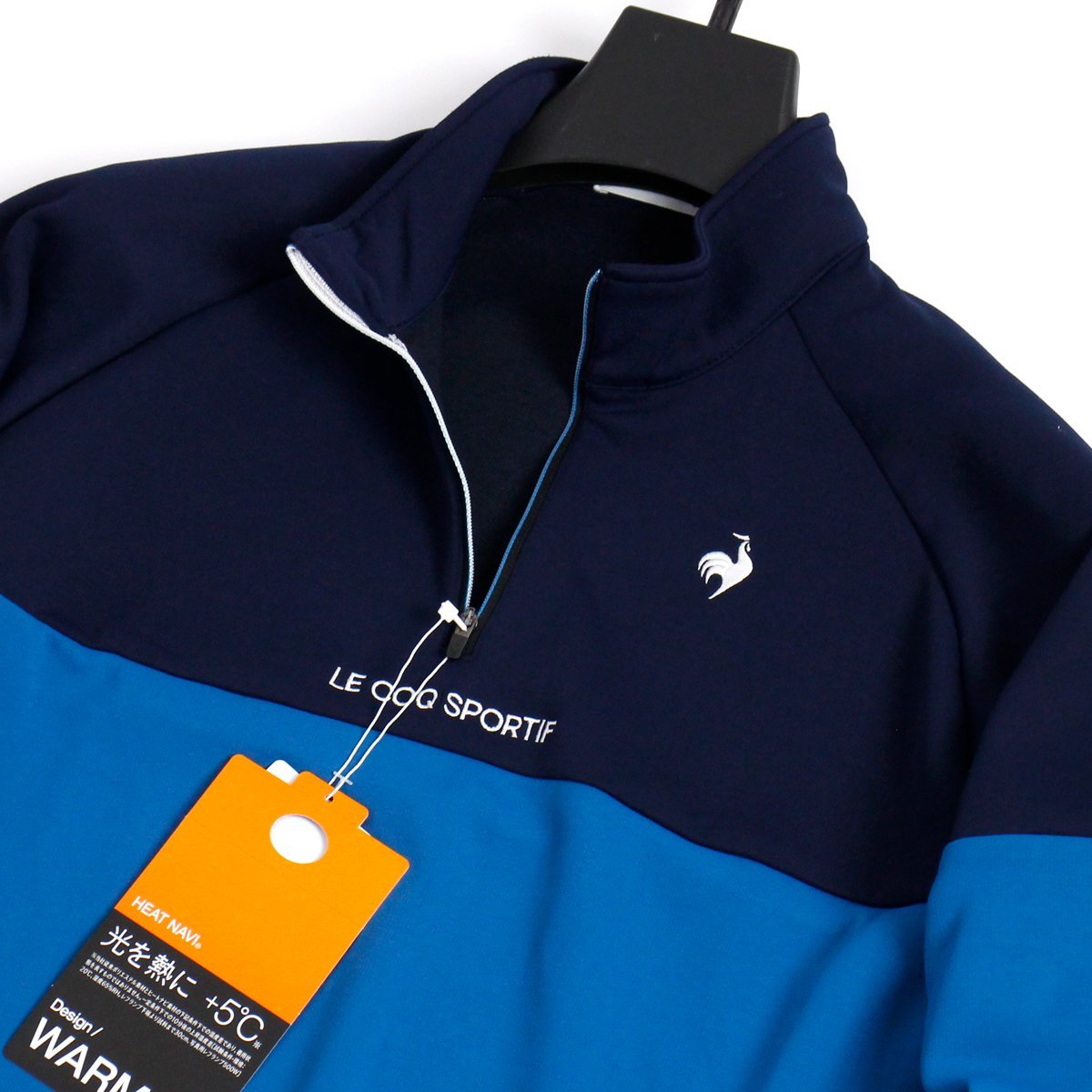 新品 秋冬 ルコック ゴルフ ヒートナビ ハーフジップ 長袖 シャツ M le coq sportif GOLF 吸汗 ストレッチ スポーツ ウェア ◆SZ1336A_画像3