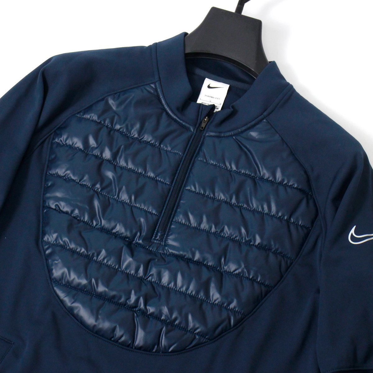 新品 秋冬 NIKE ナイキ ゴルフにお勧め Therma-FIT 裏起毛 中綿 長袖 シャツ L ジャケット プルオーバー メンズ トレーニング ◆SZ1412B_画像3