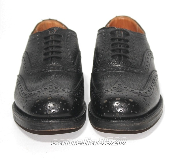 サンダース Sanders Braemar Brogue ブローグ ウィングチップ 黒 ブラック レザー 本革 6 サイズ 約24～24.5cm 英国製 中古美品_画像6