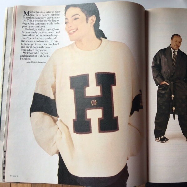 希少! トミーヒルフィガー Michael jackson 着用モデル1995年型 クルーネック セーター クリームホワイト ウール オーバーサイズ 未使用_画像8