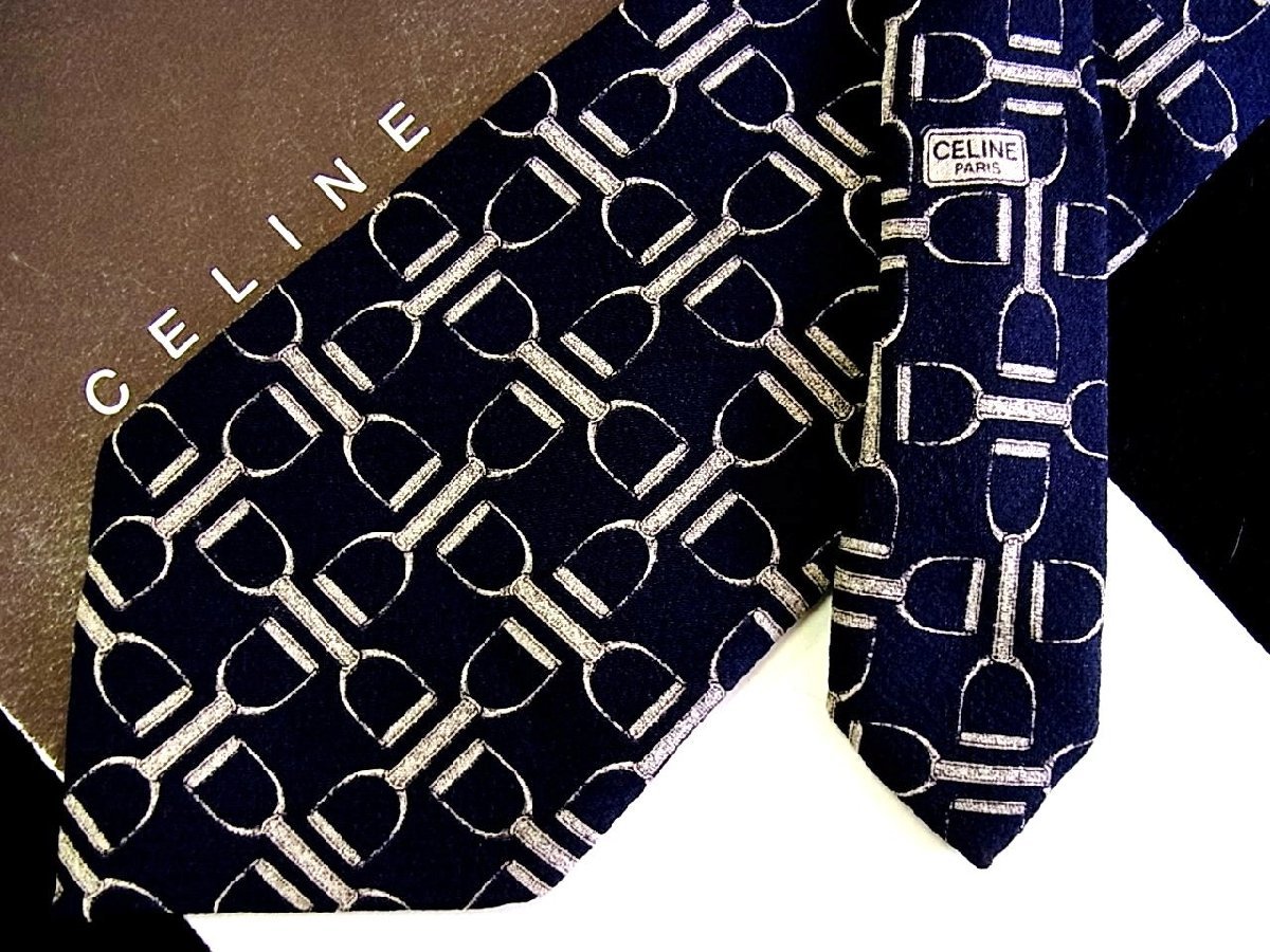 ! now week. bargain sale 980 jpy ~!1491! condition staple product [CELINE] Celine [ harness stirrups pattern ] necktie!