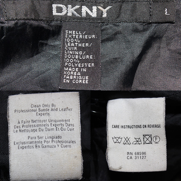 定価12万円 ダナ キャラン DKNY 極上のシボ 牛革 メンズ レザーコート カーコート チェスターコートDONNA KARAN NEW YORKレザージャケット_画像9