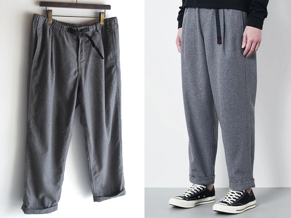 GRAMICCI グラミチ 2021AW WOOL BLEND TUCK TAPERED PANTS ウールブレンド タックテーパードパンツ XL グレー 大きいサイズ_画像1