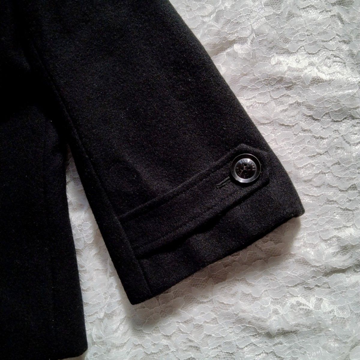 ルスーク　ブラック　ショートコート　ピーコート　日本製　ウール　アンゴラ　サイズ３８　ジャケット