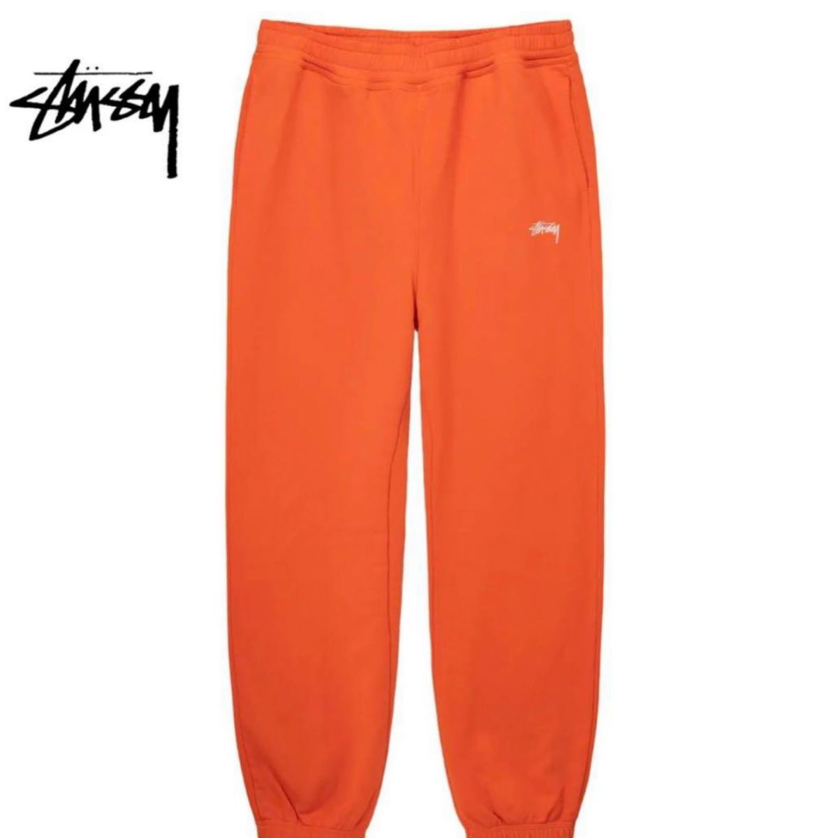 STUSSY OVERDYED STOCK LOGO PANT/ORANGE スウェットパンツ