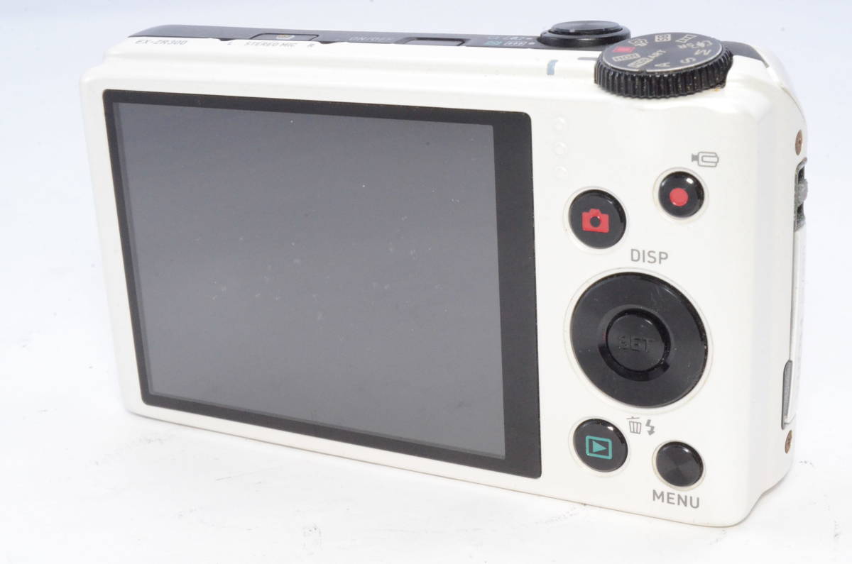 外観美品★CASIO カシオ EXILIM EX-ZR300WE ホワイト ハイスピード 高速連写 コンパクトデジタルカメラ 11135_画像4
