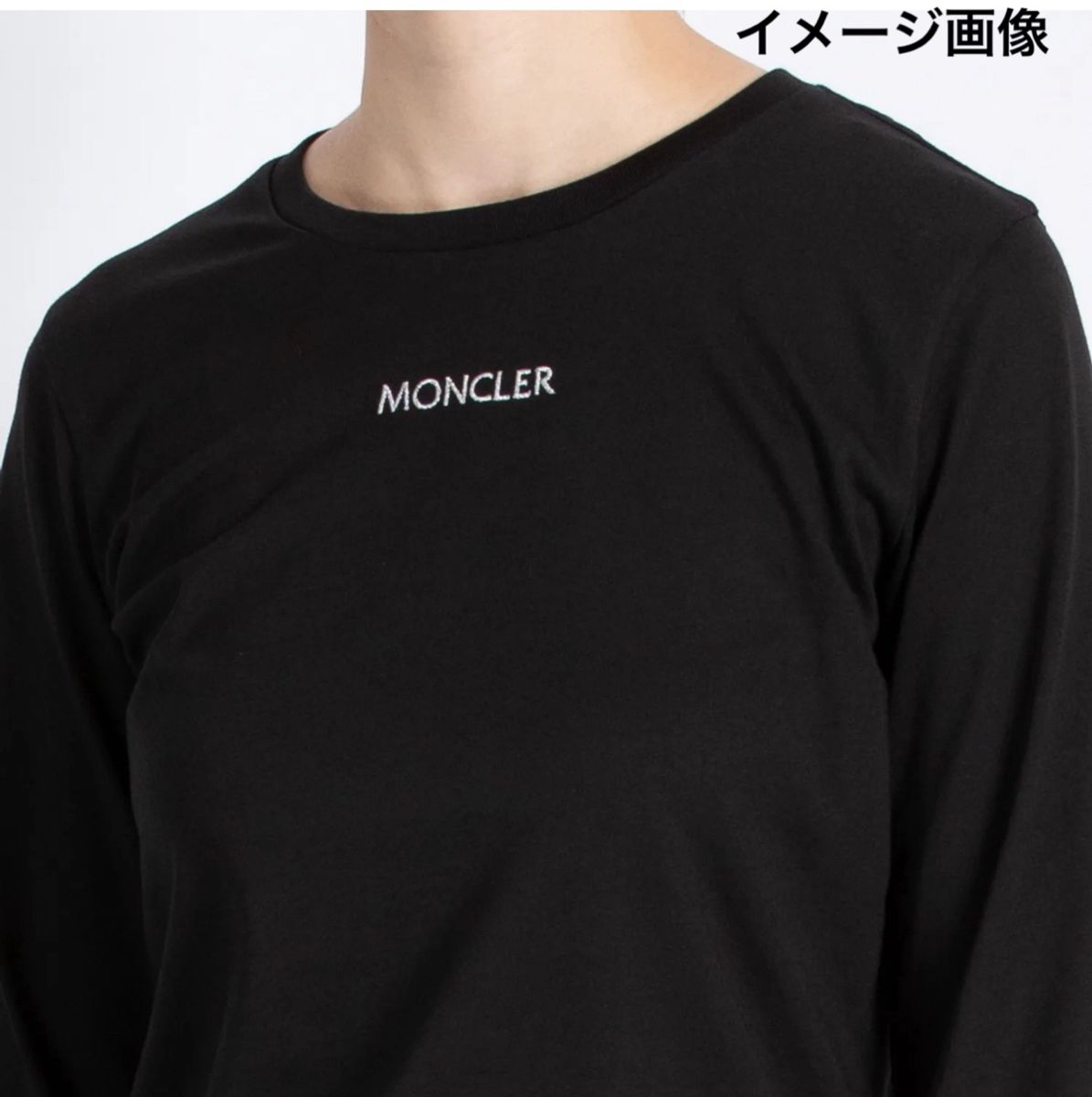 MONCNERモンクレール・ロゴ刺繍・長袖レディース・ロンＴ・ブラック