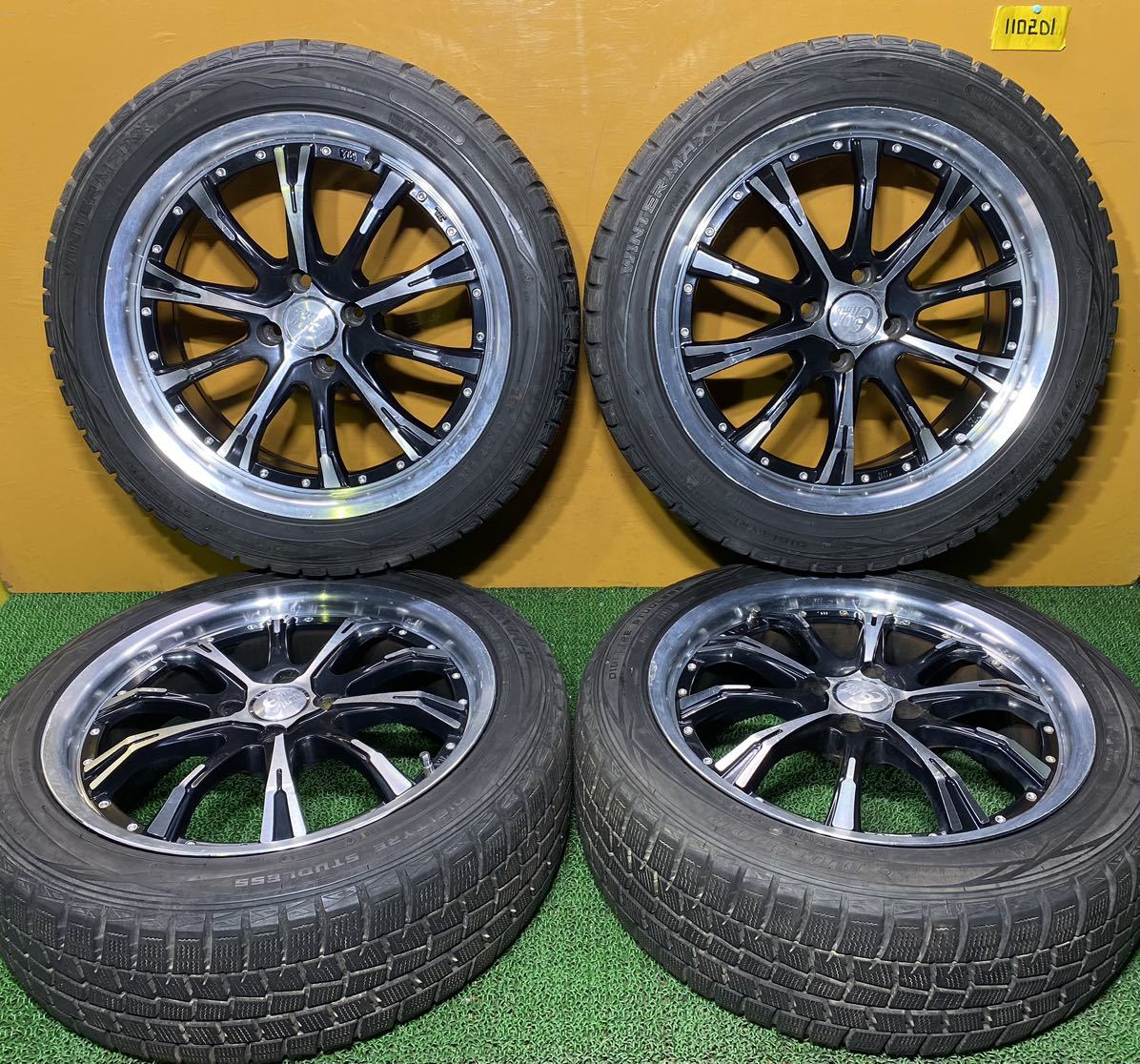 冬用 205/50R17 89Q DUNLOP WINTER MAXX ☆Cliff Climb 【17×7.0J +45 PCD:100×4H ハブ径:67mm】ヴィッツ、アクア、フィット、ノート等に_画像1