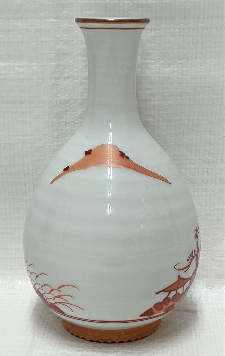 ・京焼　平安土山松泉作　赤絵山水　酒器・花瓶_画像5