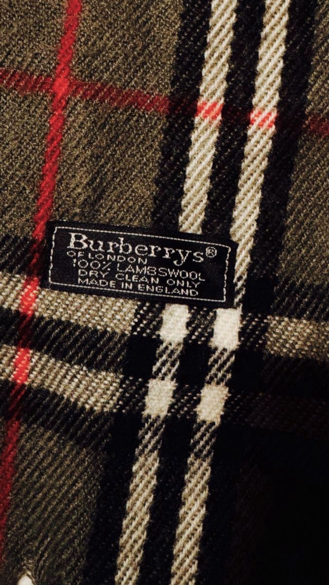 Burberrys バーバリー 90s マフラー ウール 100% グレー 系 バーバリーチェック ノバチェック 旧ロゴ 英国製 