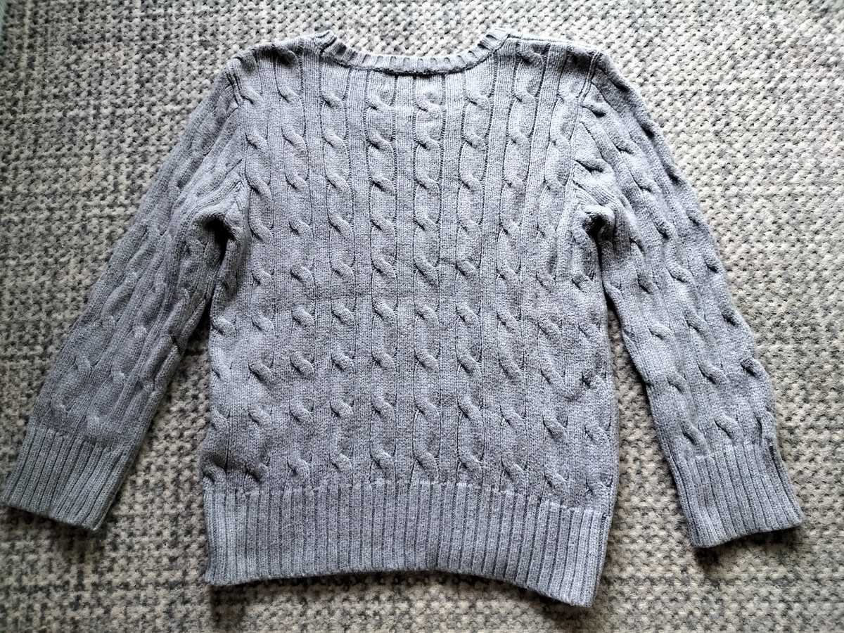  beautiful goods Ralph Lauren knitted sweater 110 size gray .. hose Mark embroidery 