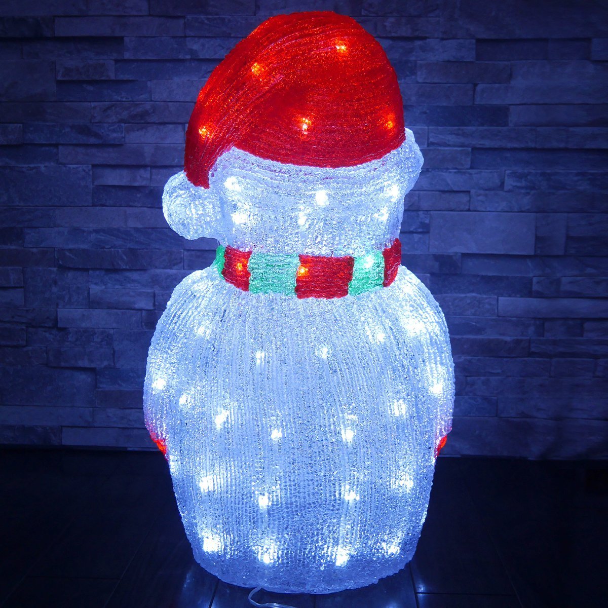 1円～ 売り切り 可愛い雪だるま60cm クリスマス LEDイルミネーション モチーフライト LEDライト オブジェ 立体 3D ガーデニング TAC-34_画像4