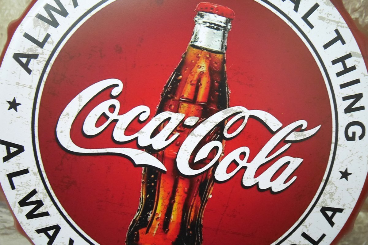 【BZ-73】王冠 ブリキ看板 蓋 コカコーラ Coca Cola 瓶 ウォールサイン アメリカン雑貨 ヴィンテージ アメリカンレトロ 雑貨 35cm_画像5