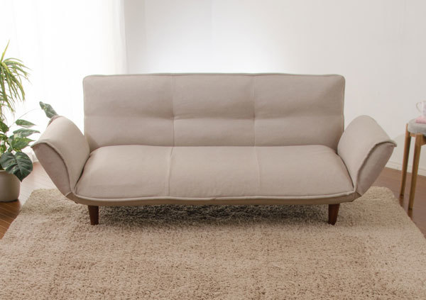  free shipping 3 seater . reclining couch sofa low sofa cloth beige color 
