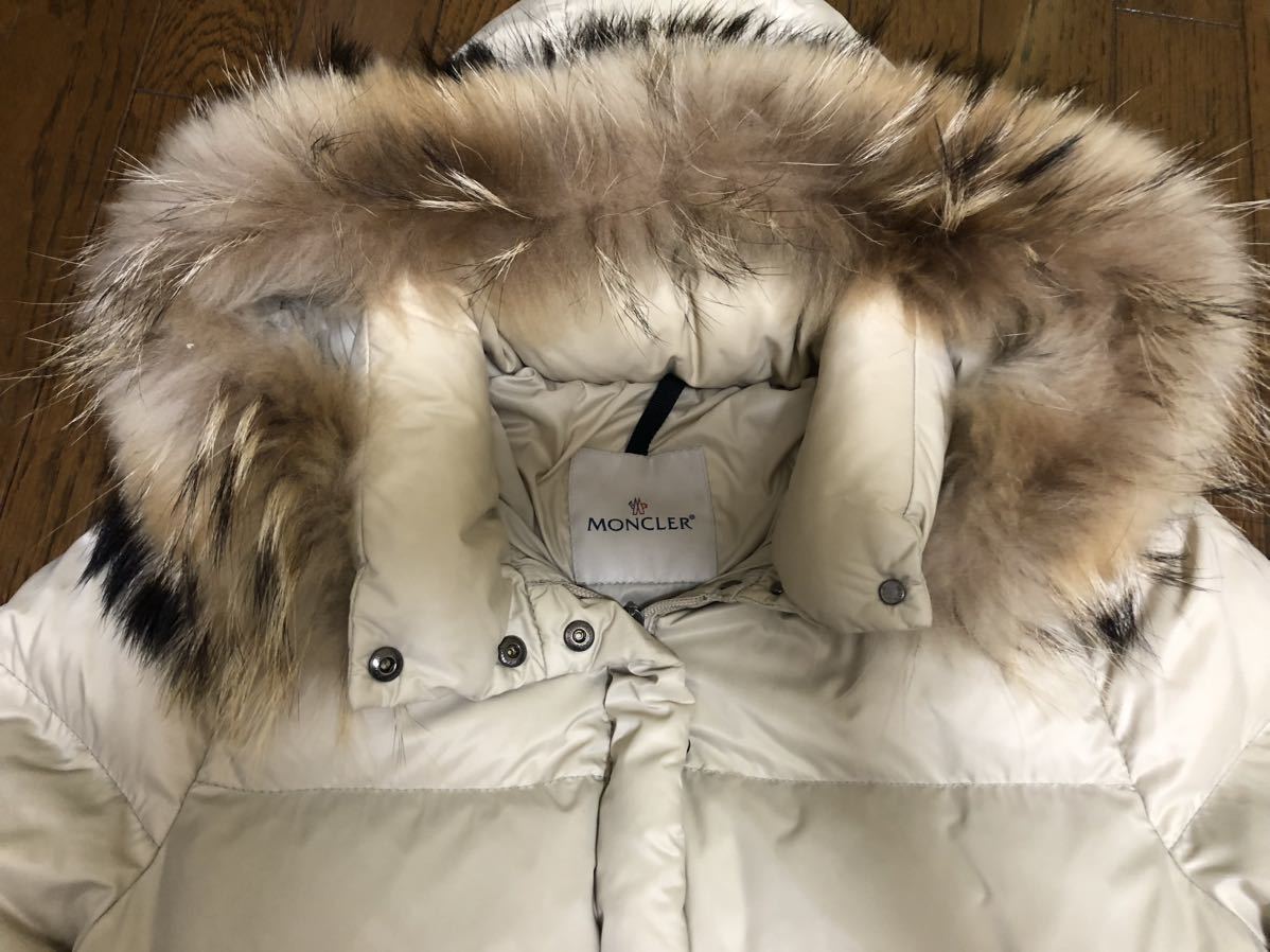 MONCLER ファーダウンコート 国内正規品 サイズ00 オフホワイト