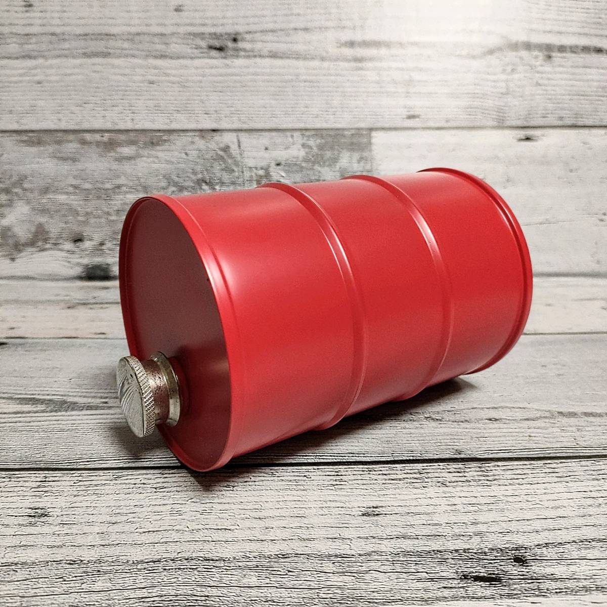 赤 ドラム缶型 オイル缶 スキットル ガソリン携行缶 ステンレス SUS304 アウトドア アルコール_画像1