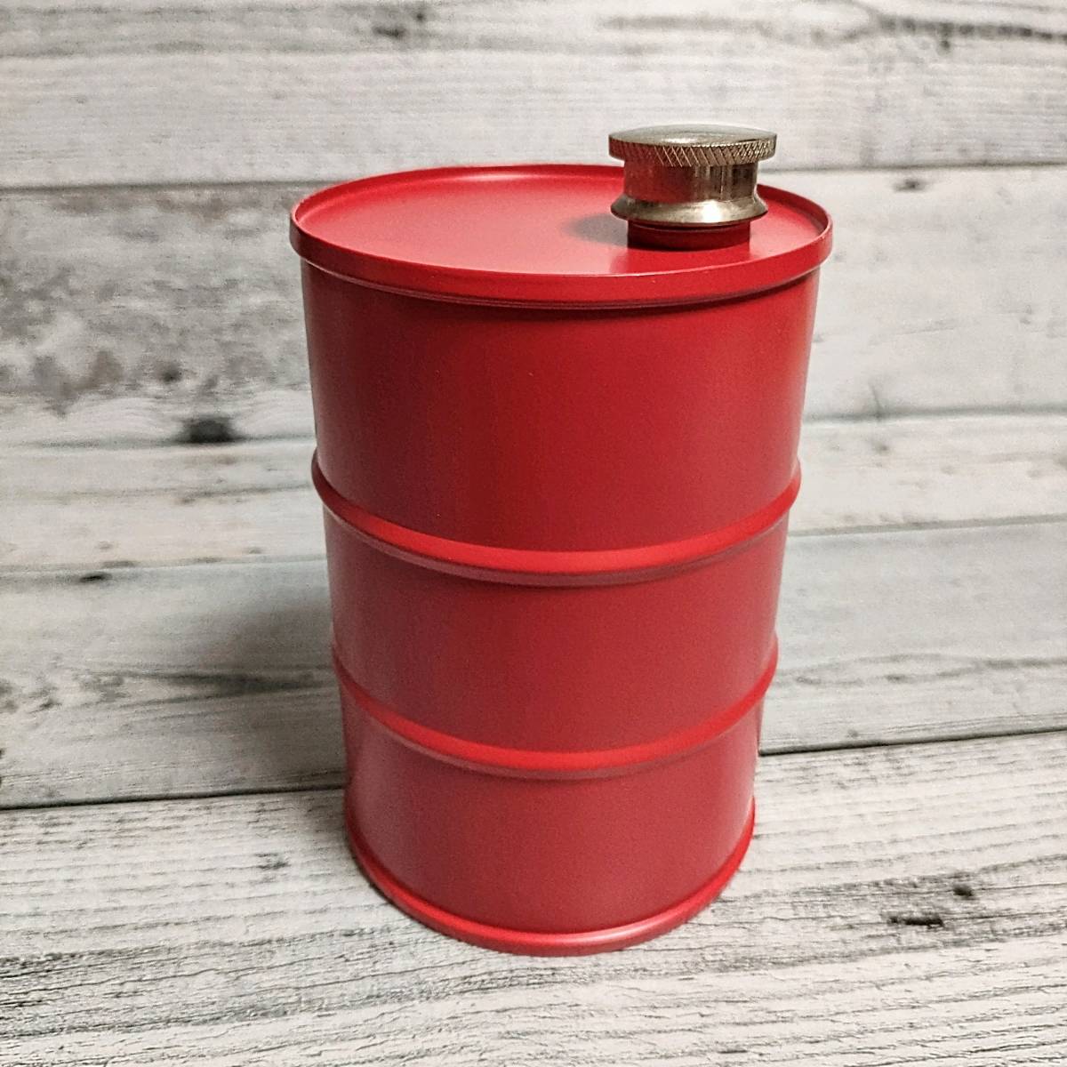 赤 ドラム缶型 オイル缶 スキットル ガソリン携行缶 ステンレス SUS304 アウトドア アルコール_画像2