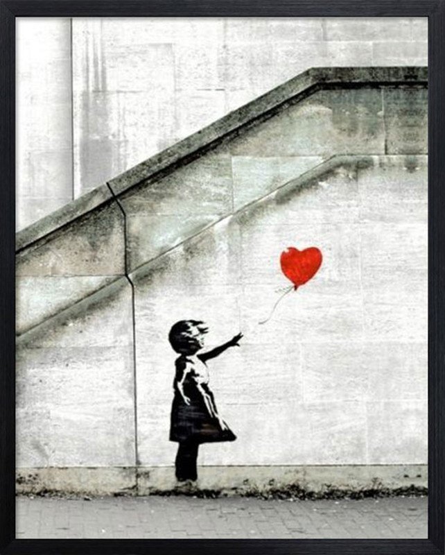 【公式】 Red with Girl 赤い風船と少女 Baloon G-99-PIGE (アート) バンクシー(Banksy) 絵画