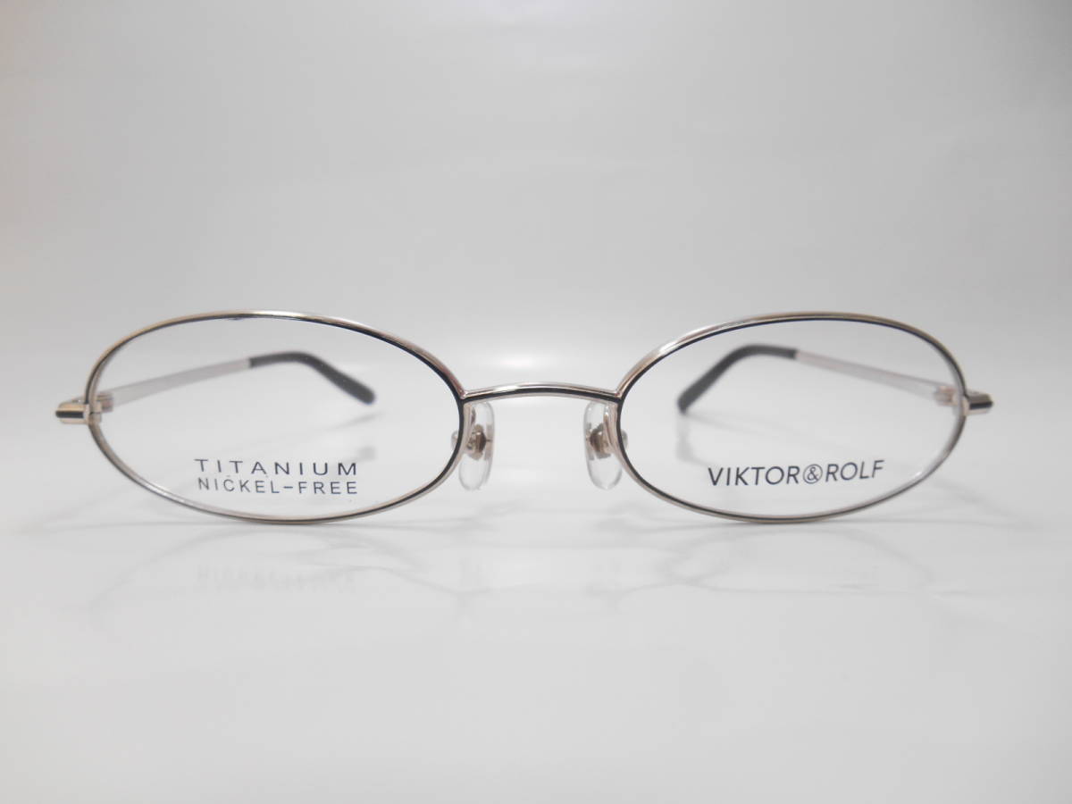 * prompt decision *HOYA blue light cut PC lens attaching farsighted glasses *VIKTOR&ROLF| oval type light weight titanium ru frame | silver 