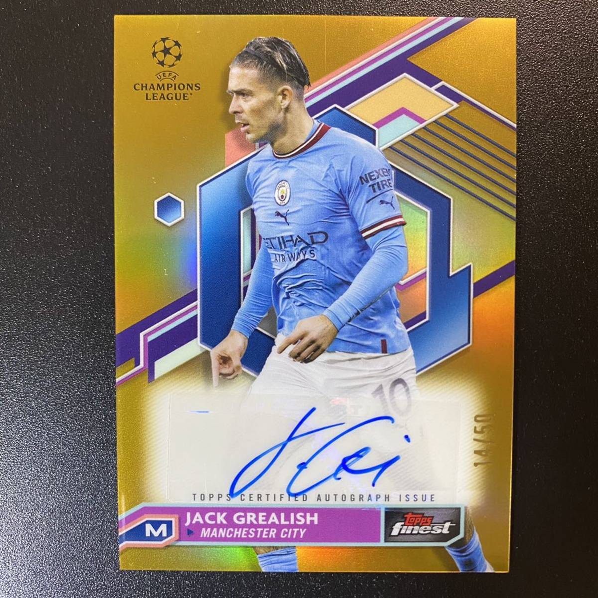 2022-23 Topps Finest Jack Grealish Auto Refractor 直筆サインカード ジャック・グリーリッシュ /50_画像1