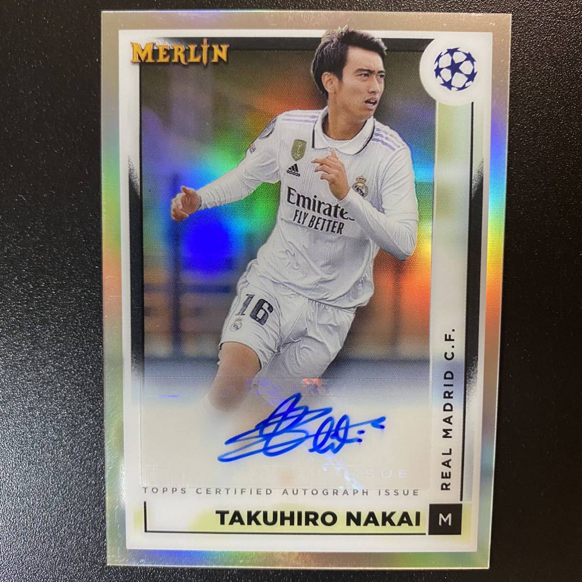 2022-23 Topps Chrome Merlin Takuhiro Nakai 直筆サインカード レアル・マドリード 中井卓大_画像1