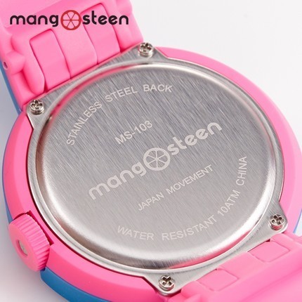 新品マンゴスチン MS-103C アナログ クオーツ ピンク ブルー ウォッチ 腕時計 防水 ファッション ラバー_画像2