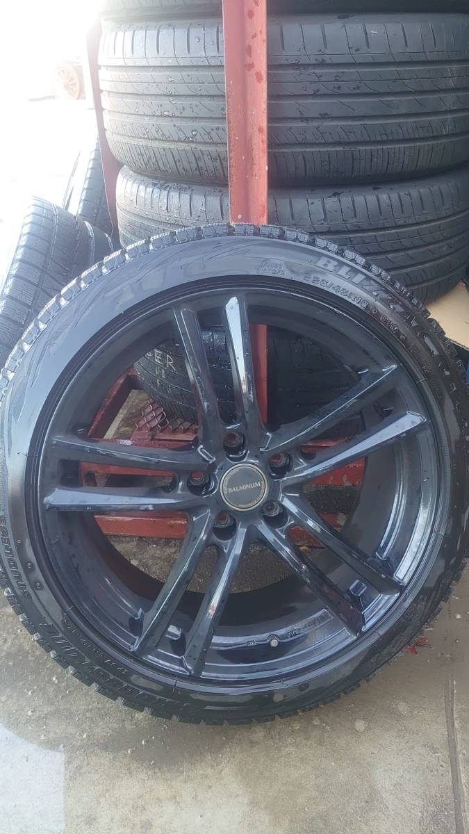 225/45R18 アルミホイールスタッドレスセット BALMINUM 8J×18 pcd114.3 5H off+35 4本セット_画像4