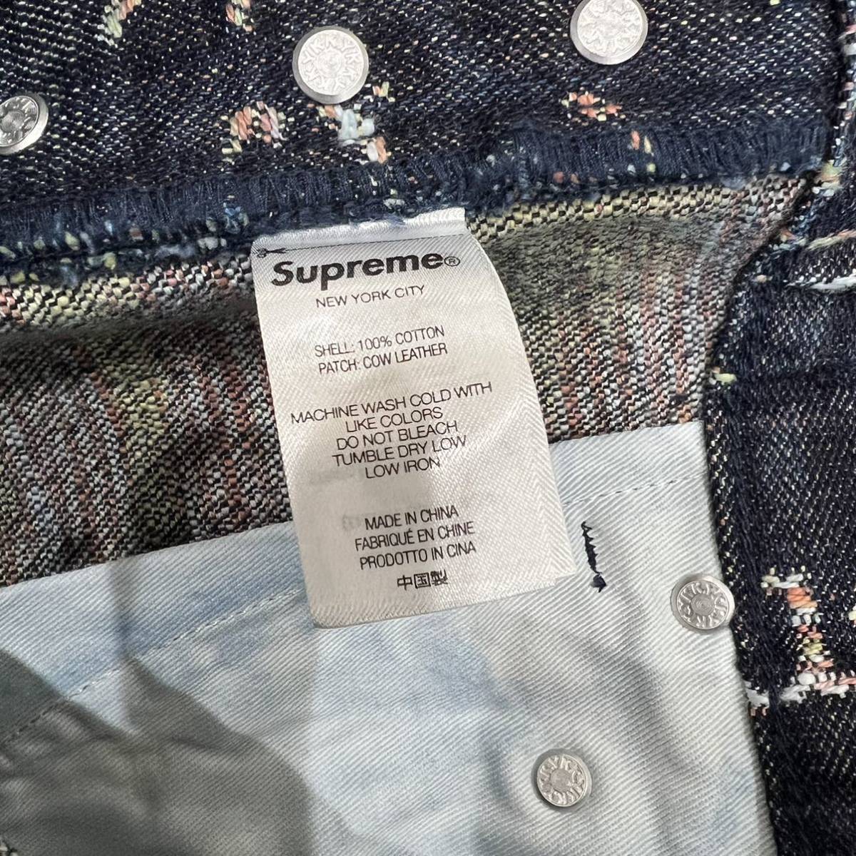 新品未使用 30 Supreme Archive Denim Jacquard Regular Jean Blue Pants シュプリーム アーカイブ デニム レギュラー ブルー インディゴ_画像7