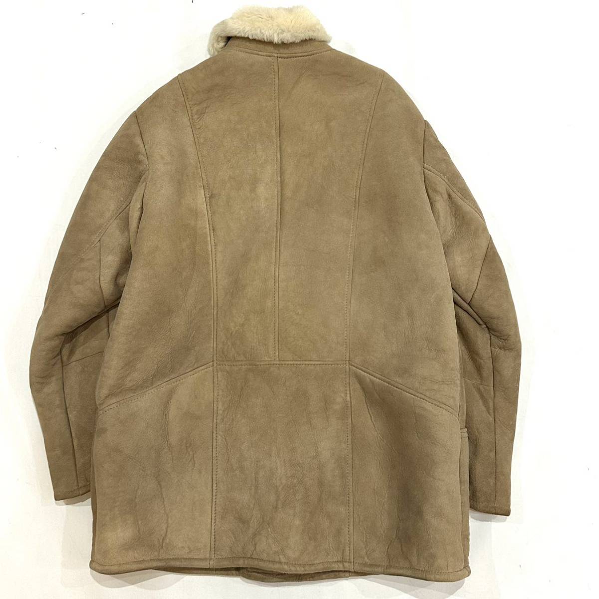 NZ производства CANTERBURY LEATHER canterbury кожа ягненка двусторонний мутон двойной пальто (40) бежевый внешний мужской 