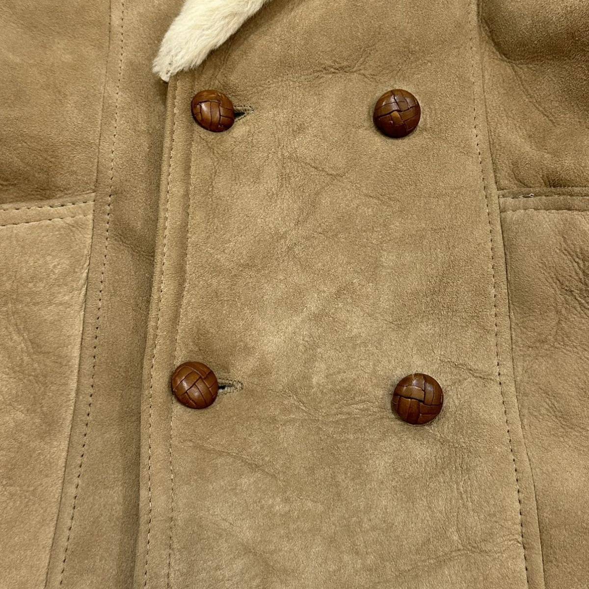NZ производства CANTERBURY LEATHER canterbury кожа ягненка двусторонний мутон двойной пальто (40) бежевый внешний мужской 
