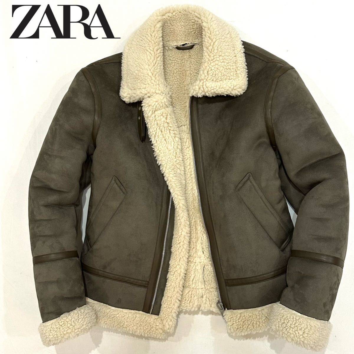 大流行中！ 美品 スウェード B-3 フェイクムートンジャケット ZARA