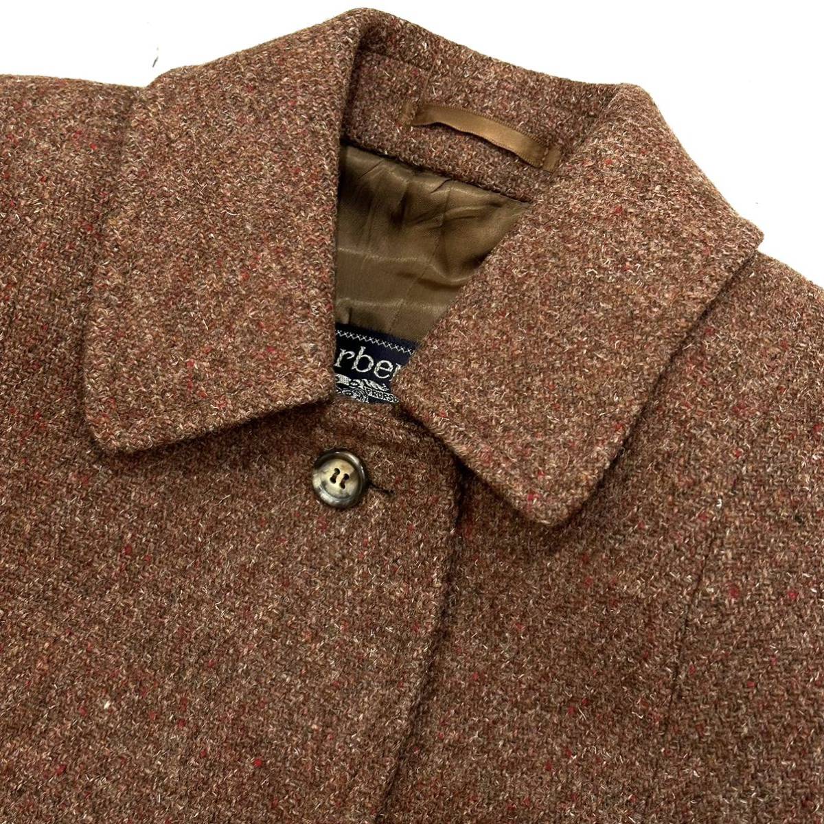 良品◇希少!!80s 英国製 Vintage Harris Tweed Burberrys レディース ロング コート(10LOG)ハリスツイード アウター イングランド製_画像6