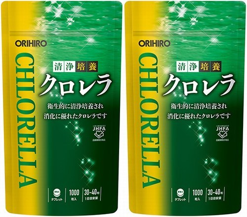2袋(2000粒)　オリヒロ 清浄培養クロレラ 1000粒　HFA認定品です。不足しがちな栄養素をたっぷり含んでおり、健康管理におすすめです。_ 1000粒　×2袋(2000粒)
