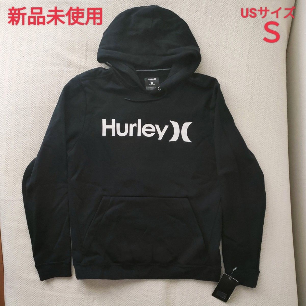 【新品未使用】Hurley ハーレー　プルオーバー フーディー スウェットパーカー Ｓ（USサイズのため日本M）ブラック　レア